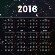 Calendar 2016 template design with header picture starts monday N109