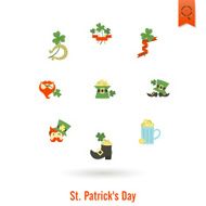 Saint Patricks Day Isolated Icon Set N40