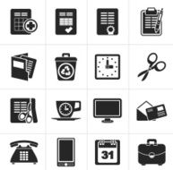 Black Business and office tools icons