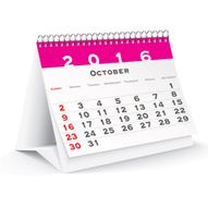 October 2016 desk calendar