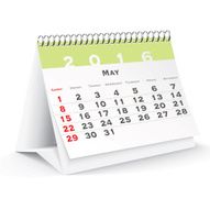 May 2016 desk calendar