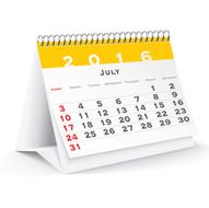 July 2016 desk calendar