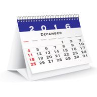 December 2016 desk calendar