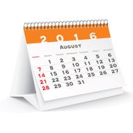 August 2016 desk calendar