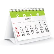April 2016 desk calendar