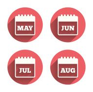 Calendar May June July and August N3