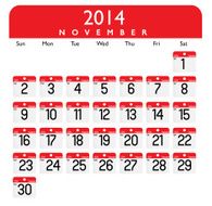 November 2014 calendar N2