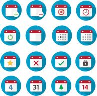 Calendar flat icon set
