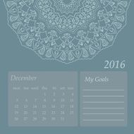 Mandala Calendar December 2016