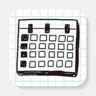Monthly calendar doodle drawing N3