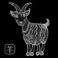 Chinese Zodiac Animal astrological sign goat