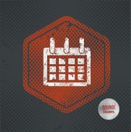 Calendar stamp design grunge vector