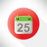 Calendar design on button background vector