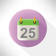Calendar design on button background vector N2