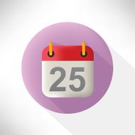 Calendar design on button background vector N3