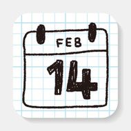 calendar valentine&#039;s day doodle drawing