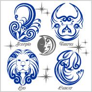 Zodiac signs and icons Vector illustration N5