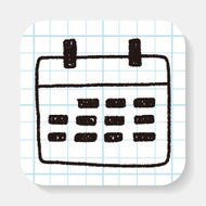 Monthly calendar doodle drawing N5