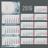 Vector calendar 2016 - Planner for three month N8