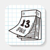 Monthly calendar doodle drawing N6