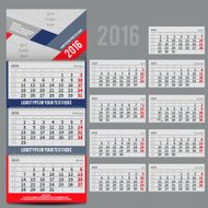 Vector calendar 2016 - Planner for three month N11