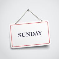 Sunday hanging sign