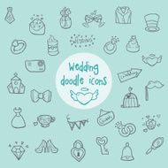 Wedding - doodle icons