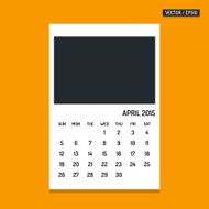April 2015 calendar vector