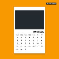 March 2015 calendar vector