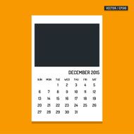 December 2015 calendar vector