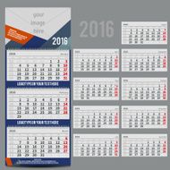 Vector calendar 2016 - Planner for three month N14