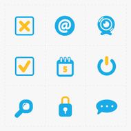 Modern colorful flat social icons set on White