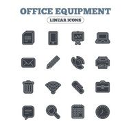 Office equipment icons Computer and printer