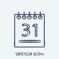 vector sketch icon of calendar N2