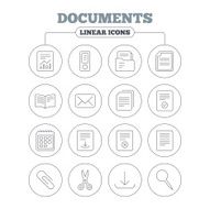 Documents linear icons Accounting book N3