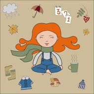 Autumn colorful icons set - vector