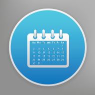 Calendar icon on blue background clean vector N2