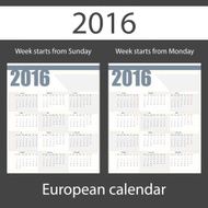 Calendar 2016 set of two templates N2