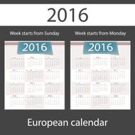 Calendar 2016 set of two templates N3