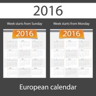Calendar 2016 set of two templates N4
