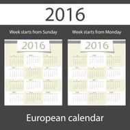 Calendar 2016 set of two templates N5