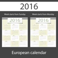 Calendar 2016 set of two templates N5