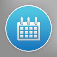 Calendar design on blue button vector