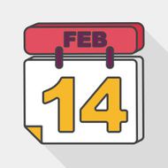 Flat Icon Illustration Shadow Vector February Valentine R N6