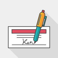 bill check flat icon with long shadow eps10 N9