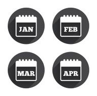 Calendar January February March and April N3