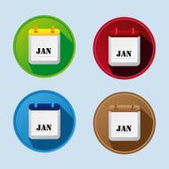 Calendar Flat Icon With More Variants Januar
