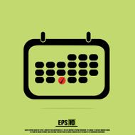 Vector Black Calendar With Red Check Mark