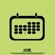 Vector Black Calendar With Check Mark