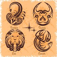 Zodiac signs - Cancer Leo Taurus Scorpio